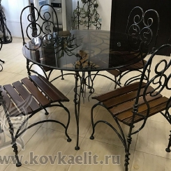 Кованый стол и стулья КСС_12