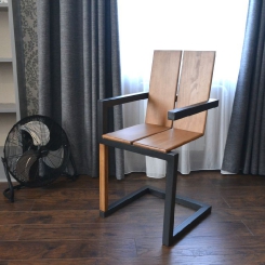 Дизайнерский кованый стул со спинкой LOFT_32